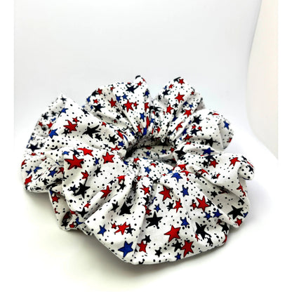 White Stars Patriotic Scrunchie