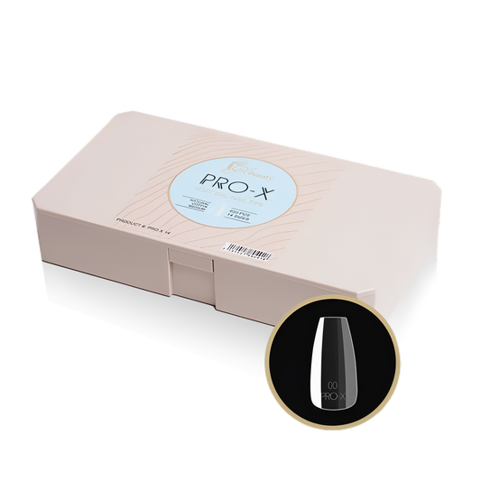 PRO-X SOFT GEL NAIL TIPS 14 - MEDIUM NATURAL COFFIN