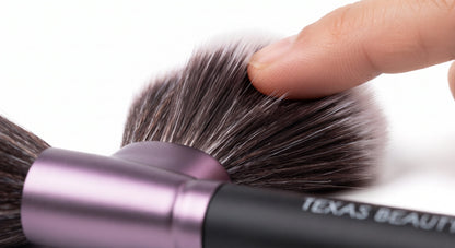 Texas Beauty Professional 18-Piece Makeup Brush Set with Storage Bucket – Ultra-Soft Vegan Synthetic Bristles, Matte Black & Purple Finish