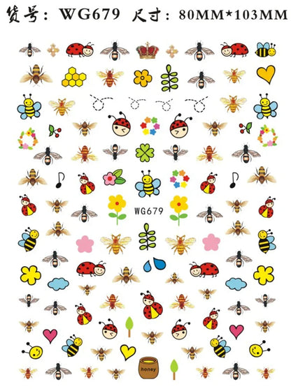 Nail Sticker Snake  Dragon Butterfly Black Multicolor Decals Nail Art Tattoo Slider Water Transfer Letter Nails Art Decoration