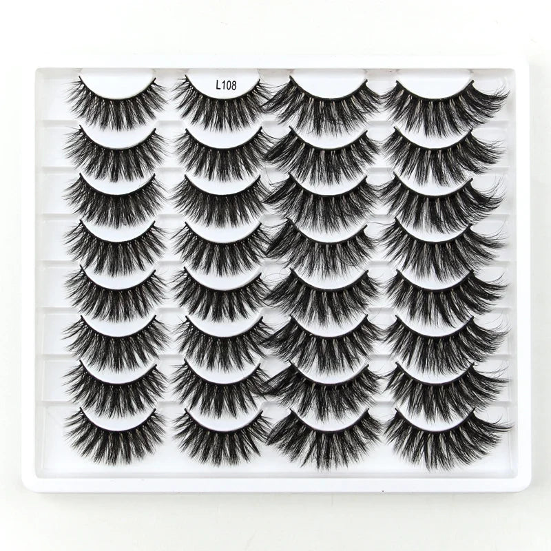 SHIDISHANGPIN 3/5/16 Pairs Natural Long False Eyelashes Dramatic Fluffy 3D Mink Lashes Wispy Wholesale Eye Lashes Thick Cils