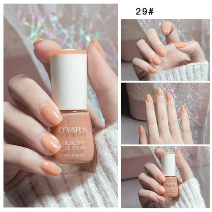 Nail Art Tearable Quick Dry Normal Without Lamp Nail Polish Glitter Sequins UV Varnish Matte Waterproof No-bake Nail Polish