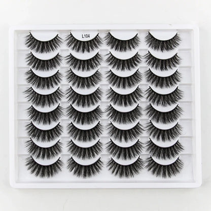 SHIDISHANGPIN 3/5/16 Pairs Natural Long False Eyelashes Dramatic Fluffy 3D Mink Lashes Wispy Wholesale Eye Lashes Thick Cils