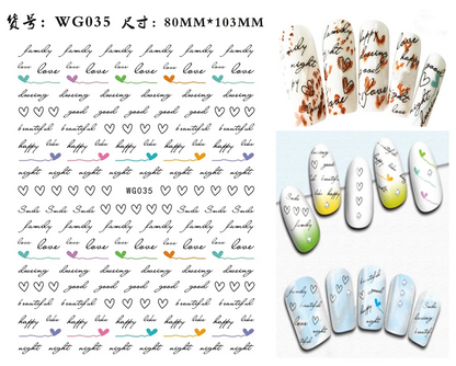 Nail Art Stickers Alphabet Sticker Letter Stickers Transfers Black Old English Font Letter Goth Gothic Nail Sticker Decoration
