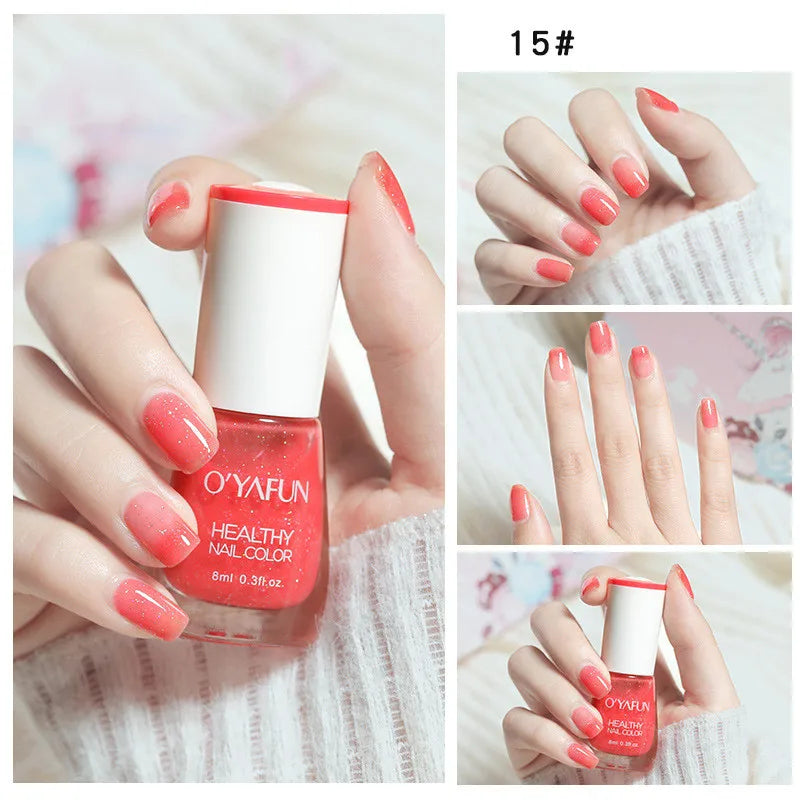 Nail Art Tearable Quick Dry Normal Without Lamp Nail Polish Glitter Sequins UV Varnish Matte Waterproof No-bake Nail Polish