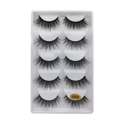SHIDISHANGPIN 3/5/16 Pairs Natural Long False Eyelashes Dramatic Fluffy 3D Mink Lashes Wispy Wholesale Eye Lashes Thick Cils