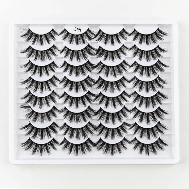 SHIDISHANGPIN 3/5/16 Pairs Natural Long False Eyelashes Dramatic Fluffy 3D Mink Lashes Wispy Wholesale Eye Lashes Thick Cils