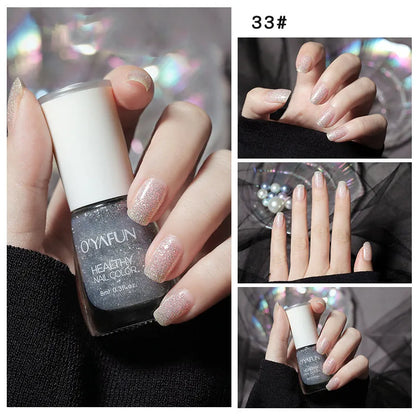 Nail Art Tearable Quick Dry Normal Without Lamp Nail Polish Glitter Sequins UV Varnish Matte Waterproof No-bake Nail Polish