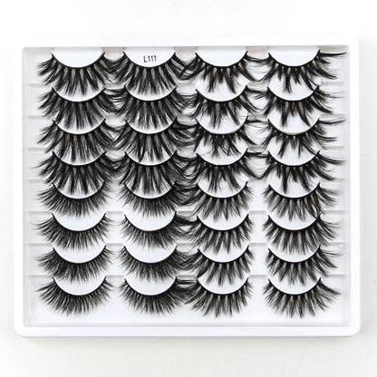 SHIDISHANGPIN 3/5/16 Pairs Natural Long False Eyelashes Dramatic Fluffy 3D Mink Lashes Wispy Wholesale Eye Lashes Thick Cils