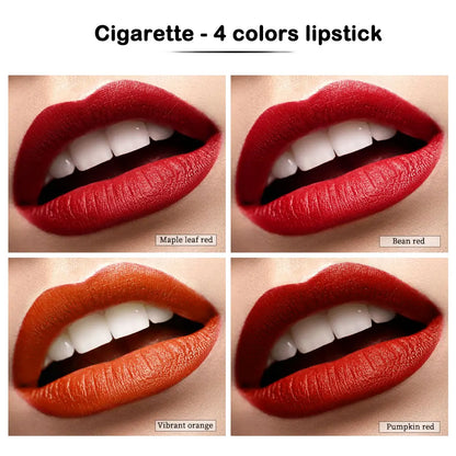 4-Lasting Stick Waterproof Lip Set - Long-Lasting Matte Lipstick with Transparent Finish - Perfect Valentine's Day Gift for Her