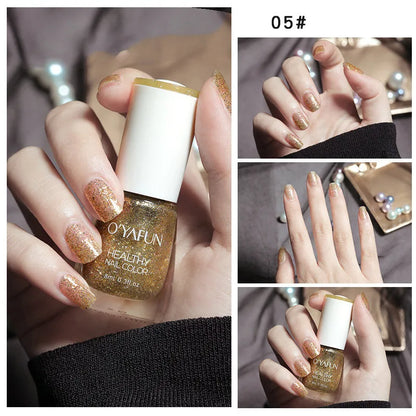Nail Art Tearable Quick Dry Normal Without Lamp Nail Polish Glitter Sequins UV Varnish Matte Waterproof No-bake Nail Polish