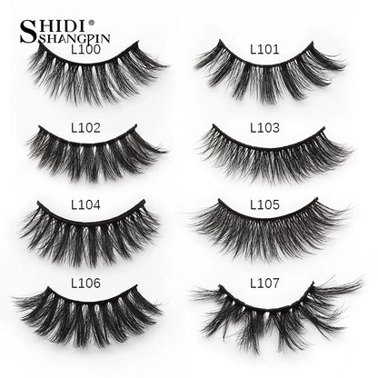 SHIDISHANGPIN 3/5/16 Pairs Natural Long False Eyelashes Dramatic Fluffy 3D Mink Lashes Wispy Wholesale Eye Lashes Thick Cils