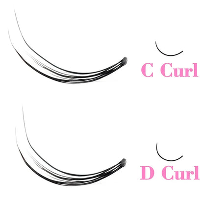 Kimcci 120pcs Premium Mink Individual Dovetail Eyelash Extension Natural 3D Cluster Eyelashes Professional Makeup Flared Lashes