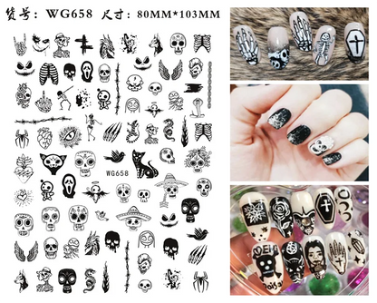 Nail Sticker Snake  Dragon Butterfly Black Multicolor Decals Nail Art Tattoo Slider Water Transfer Letter Nails Art Decoration