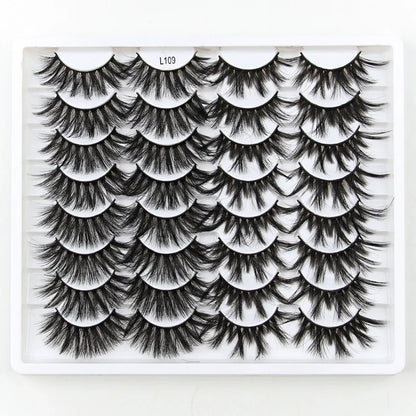 SHIDISHANGPIN 3/5/16 Pairs Natural Long False Eyelashes Dramatic Fluffy 3D Mink Lashes Wispy Wholesale Eye Lashes Thick Cils