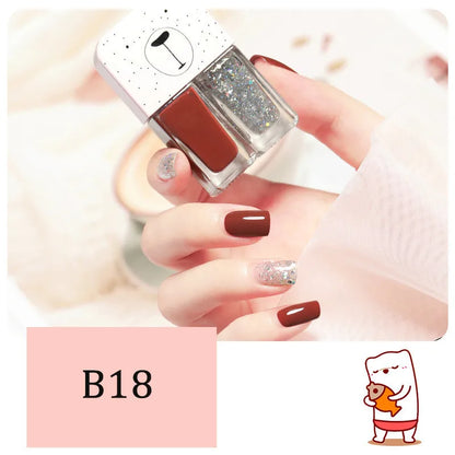 New 2 In 1 Candy Color Nail Polish Manicure Water-based Bright Scrub No Bake No Peeling Quick Dry Waterproof Lasting Nail Polish
