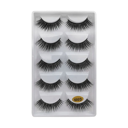 SHIDISHANGPIN 3/5/16 Pairs Natural Long False Eyelashes Dramatic Fluffy 3D Mink Lashes Wispy Wholesale Eye Lashes Thick Cils