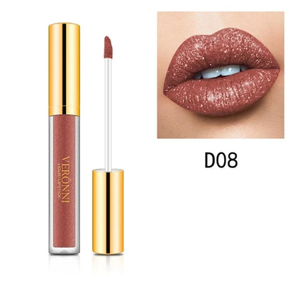 10 Colors Diamond Shimmer Glitter Lip Gloss Waterproof Matte Glitter Liquid Lipstick Diamond Pearl Colour Lip Gloss Sexy Make Up