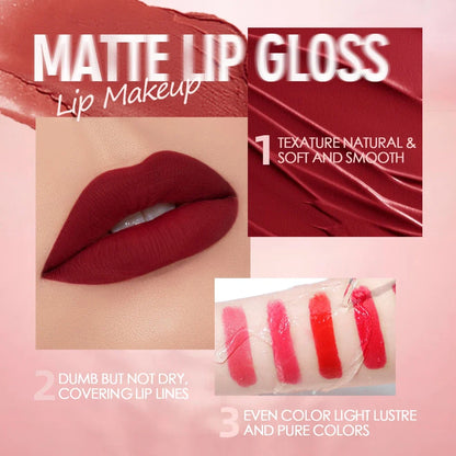 Hot Velvet Matte Nude Lip Gloss Sexy Long Lasting Non-stick Cup Nude Red Liquid Lipstick Waterproof Make-up for Women Cosmetic
