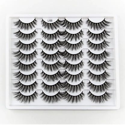 SHIDISHANGPIN 3/5/16 Pairs Natural Long False Eyelashes Dramatic Fluffy 3D Mink Lashes Wispy Wholesale Eye Lashes Thick Cils