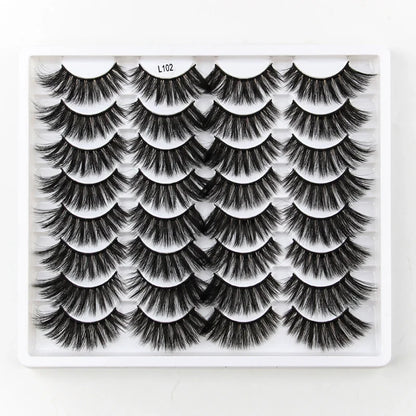 SHIDISHANGPIN 3/5/16 Pairs Natural Long False Eyelashes Dramatic Fluffy 3D Mink Lashes Wispy Wholesale Eye Lashes Thick Cils