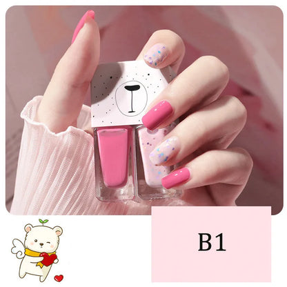 New 2 In 1 Candy Color Nail Polish Manicure Water-based Bright Scrub No Bake No Peeling Quick Dry Waterproof Lasting Nail Polish
