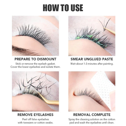 NATUHANA Eyelash Glue Remover Quick Unloading Adhesive Professional Cream Remover for Eyeslashes Makeup Tools