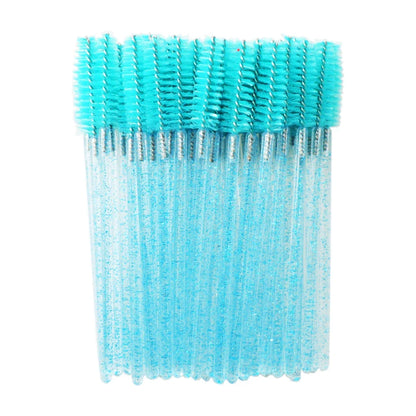 QSTY eyelash brush makeup brushes 50pcs individual disposable mascara applicator comb wand lash makeup brushes tools 6 colors