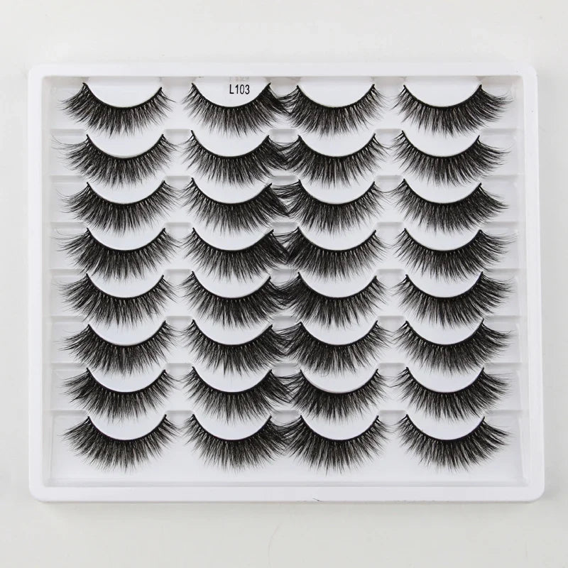 SHIDISHANGPIN 3/5/16 Pairs Natural Long False Eyelashes Dramatic Fluffy 3D Mink Lashes Wispy Wholesale Eye Lashes Thick Cils