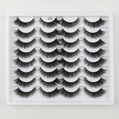 SHIDISHANGPIN 3/5/16 Pairs Natural Long False Eyelashes Dramatic Fluffy 3D Mink Lashes Wispy Wholesale Eye Lashes Thick Cils