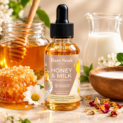 BARE SOAK CUTICLE OIL 2OZ. - HONEY & MILK