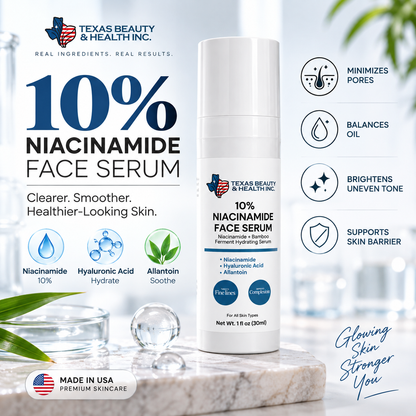 10% Niacinamide Serum for Glowing, Pore-Minimized Skin | Hydrating Face Serum with Hyaluronic Acid