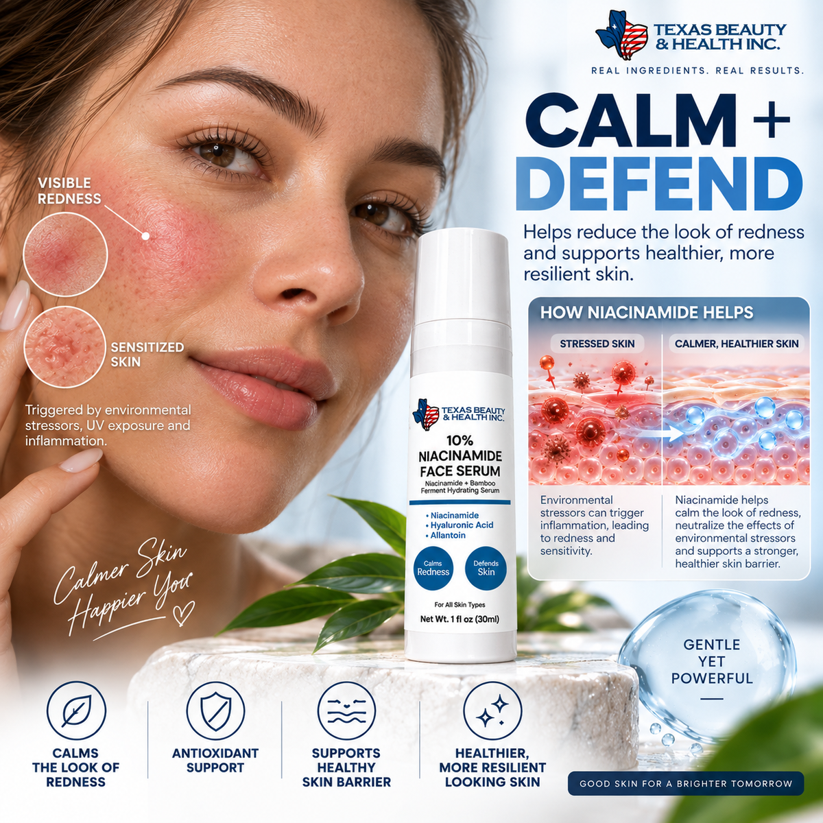 10% Niacinamide Serum for Glowing, Pore-Minimized Skin | Hydrating Face Serum with Hyaluronic Acid