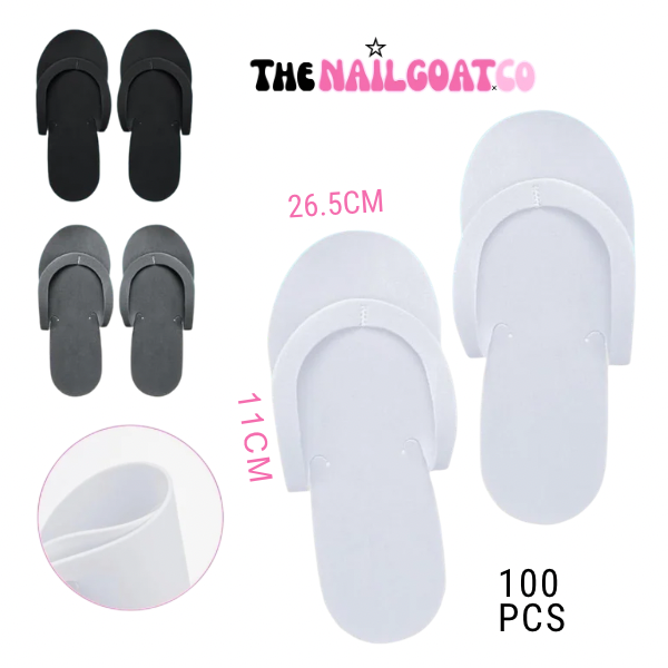 TheNailGoatCo 100PC Disposable Pedicure Slippers