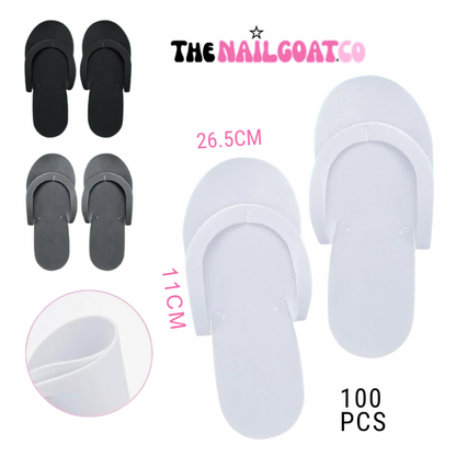 TheNailGoatCo 100PC Disposable Pedicure Slippers
