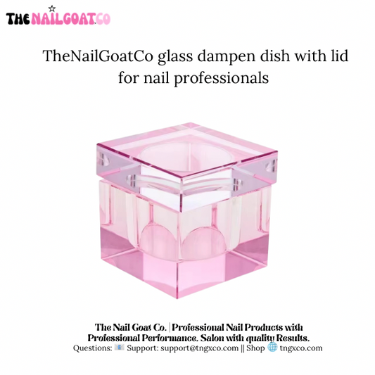TheNailGoatCo square Dampen dish with lid for acrylic liquid/ nail professionals