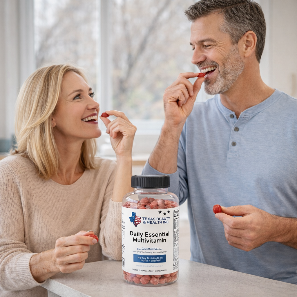 Daily Essential Multivitamin Gummies for Adults – Strawberry Flavor – Immune, Energy & Wellness Support – 60 Gummies