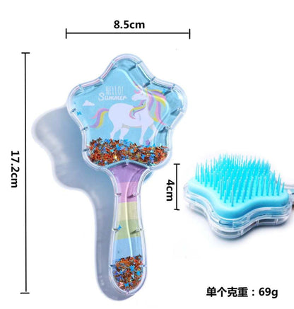 Cute Star shape Animal Anti-static Hair Brush Massage Comb Shower Wet Detangle Hair Brush Salon Hair Styling Tools
