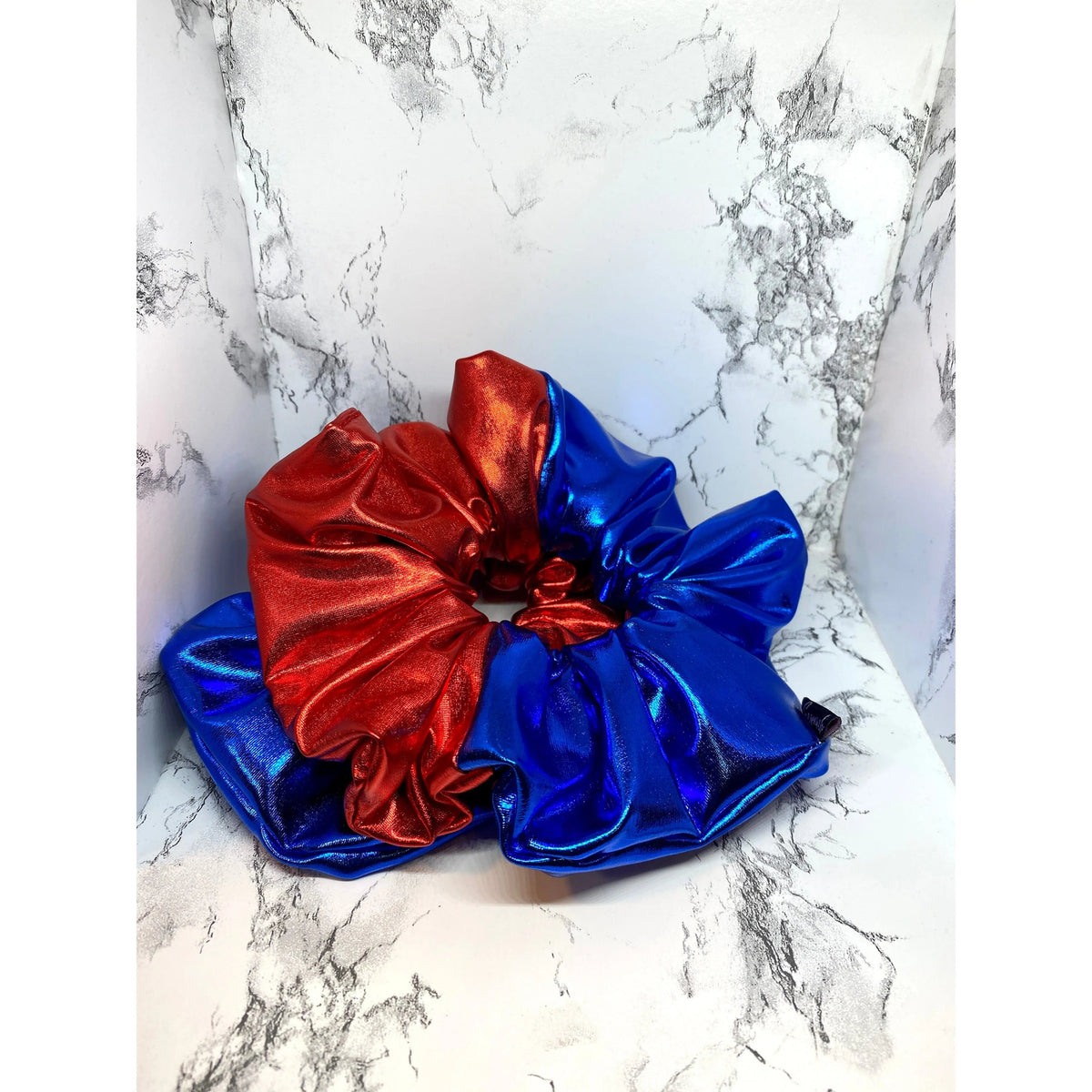 4th of July Faux Leather Scrunchie