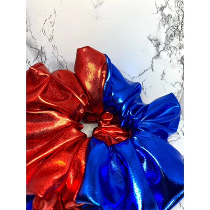 4th of July Faux Leather Scrunchie
