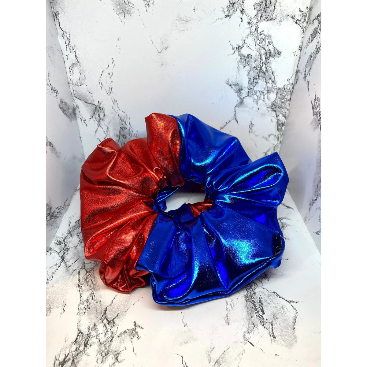 4th of July Faux Leather Scrunchie