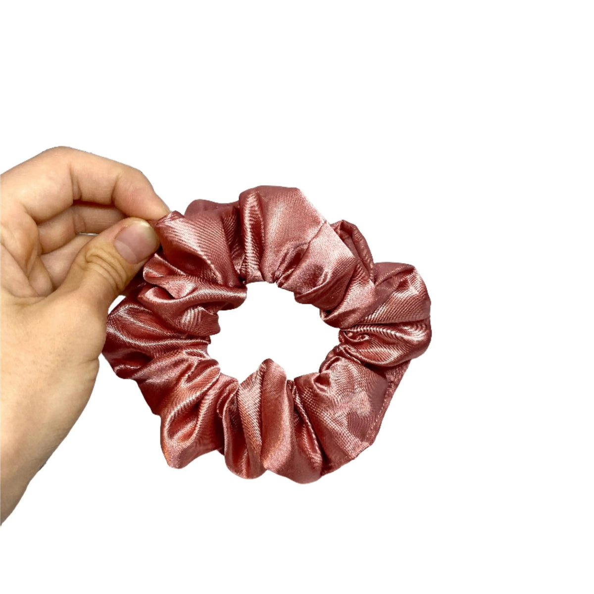 Mini Dusty Rose Silk Scrunchie