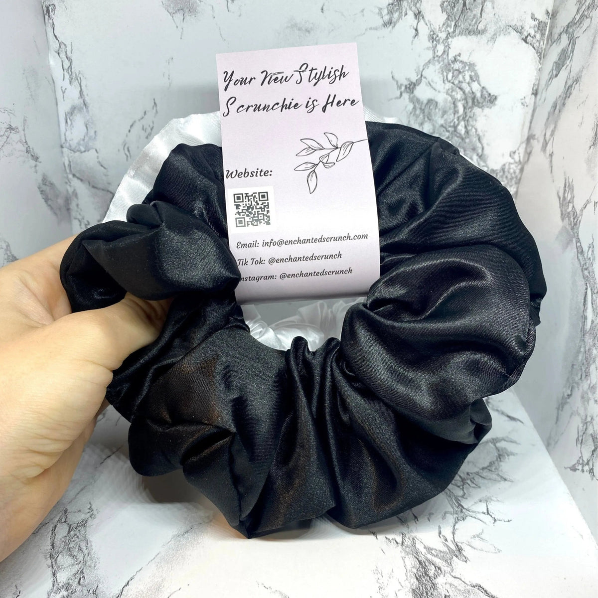 Black and White Silk Set Scrunchie