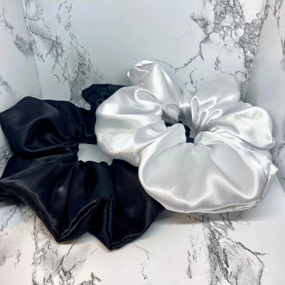 Black and White Silk Set Scrunchie