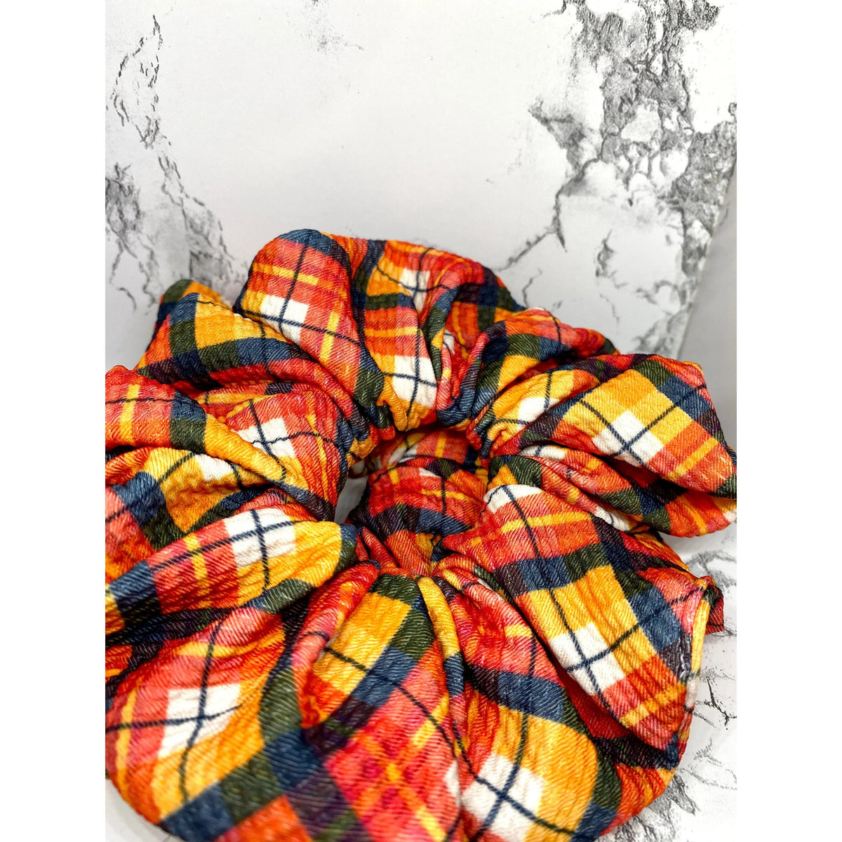 Plaid Fall Bullet Scrunchie