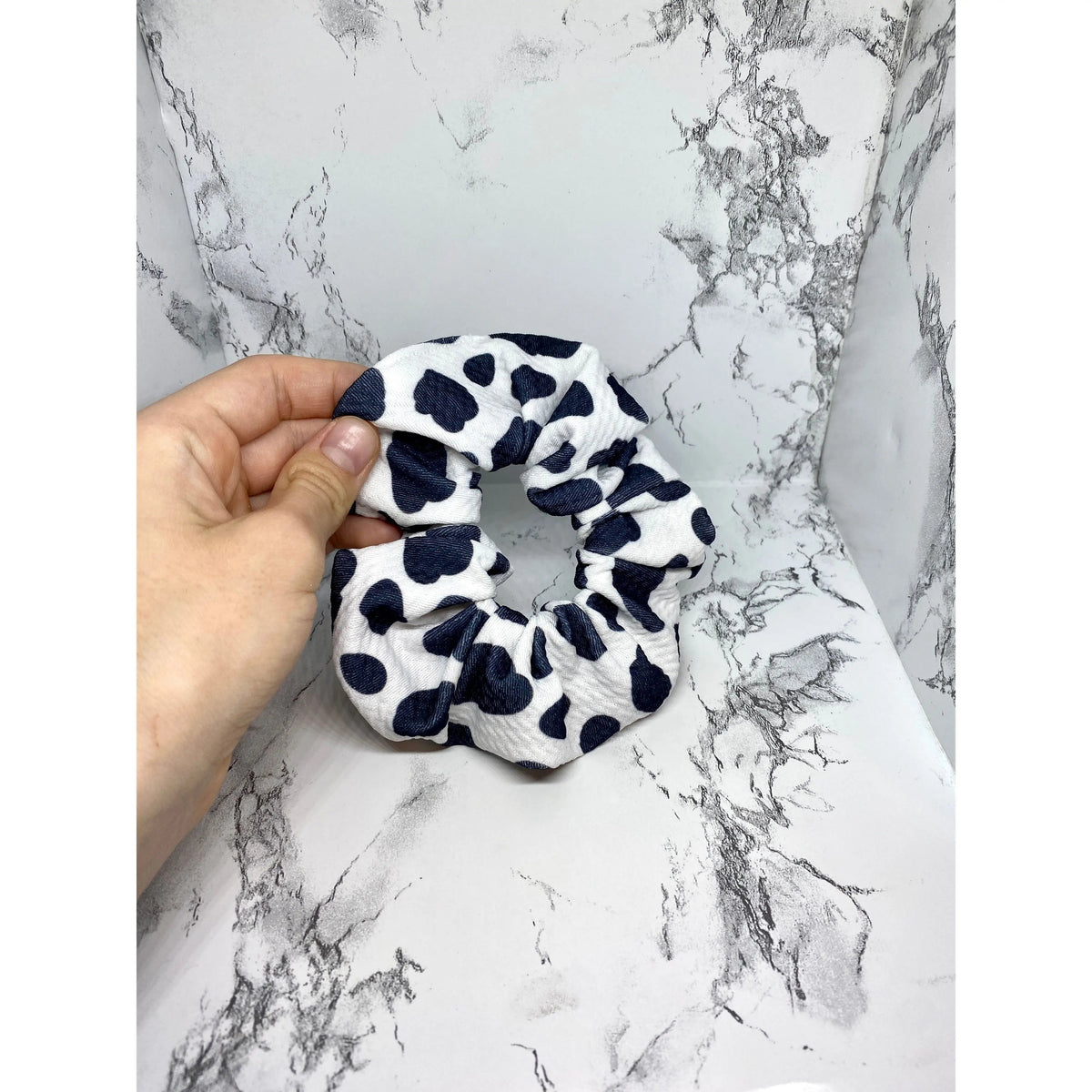 Mini Cow Print Bullet Scrunch