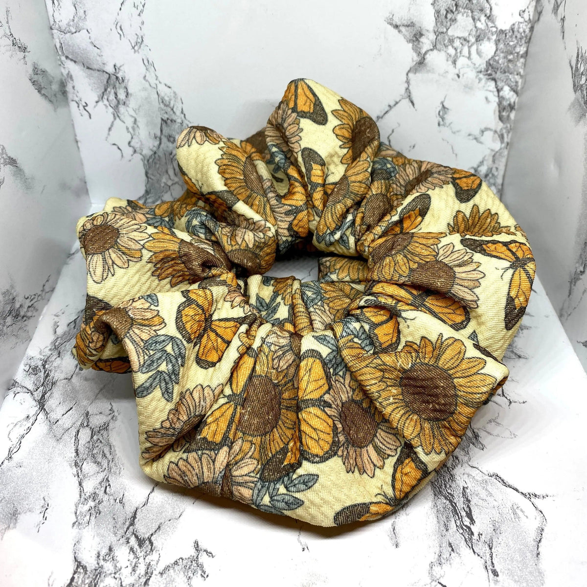 Butterfly Sunflower Bullet Scrunchie