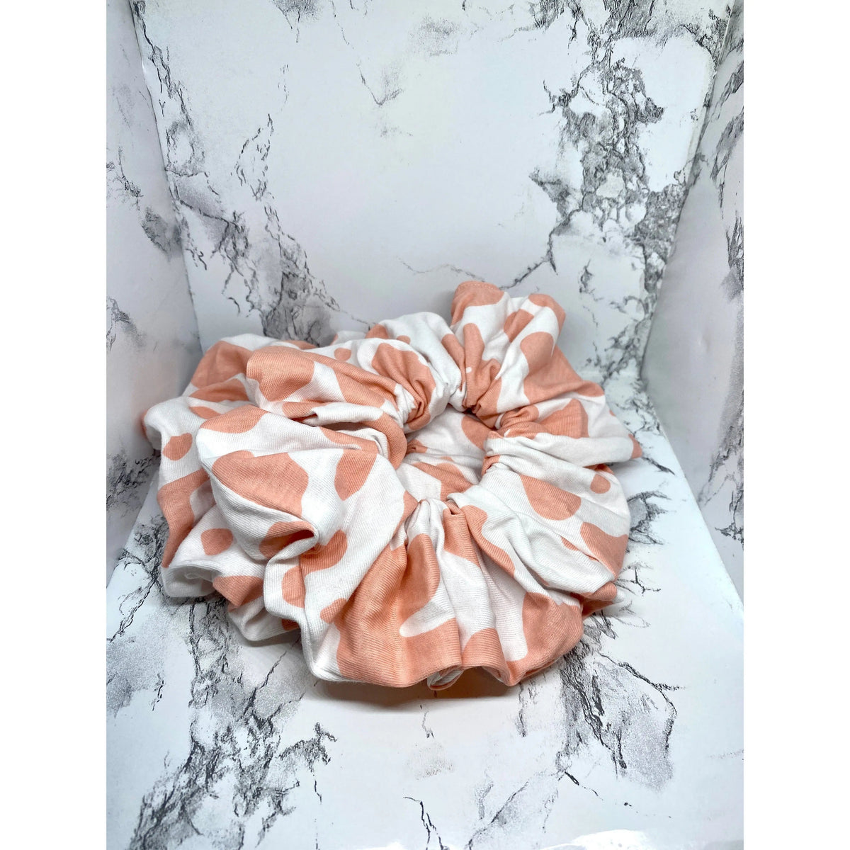 Light Pink Cow Print Scrunchie