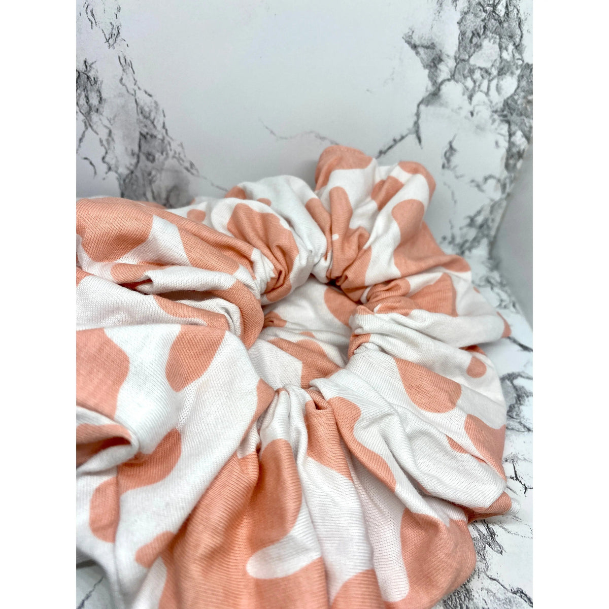Light Pink Cow Print Scrunchie