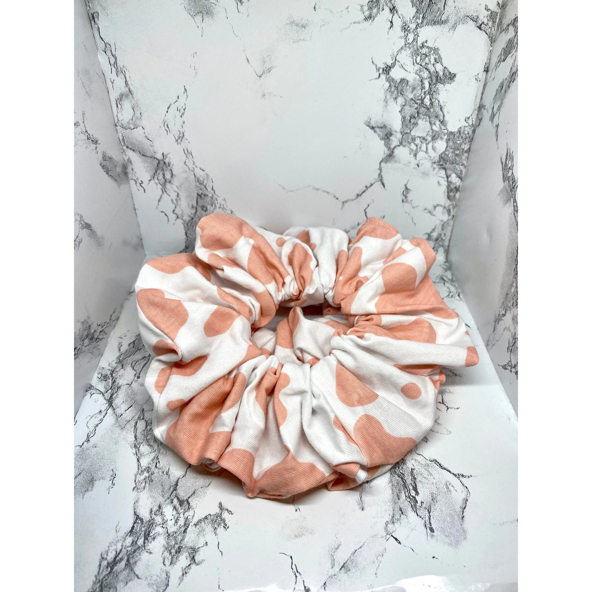 Light Pink Cow Print Scrunchie